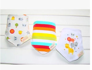 3pc/lot 100% cotton baby boys and girls bibs baby towel bandanas scarf children cravat infant towel