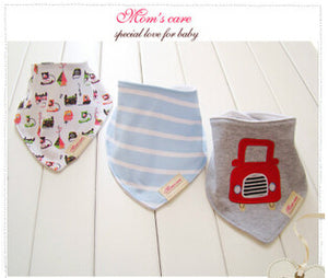 3pc/lot 100% cotton baby boys and girls bibs baby towel bandanas scarf children cravat infant towel