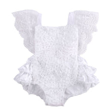 Baby Girl Clothes Lace Floral Bodysuit Sunsuit Outfits Lovely White Lace Baby Bodysuits 0-18 Months for Birthday Party Bodysuits
