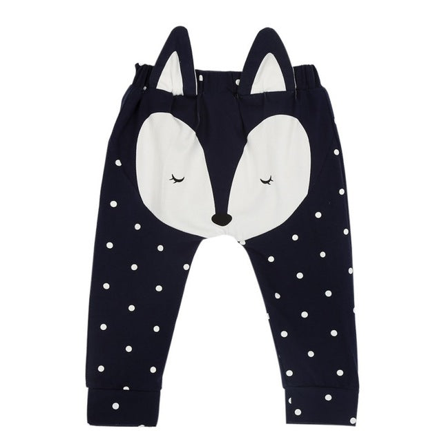 Baby Boys Girls Pants Autumn Winter Children's Clothing Cotton Baby Fox Pattern Long Trousers Boy Girl Harem Pants Kids Clothes