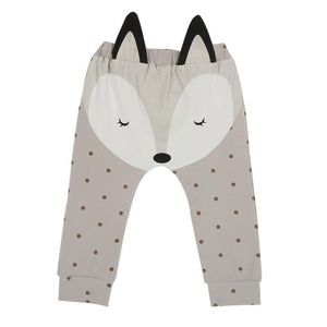 Baby Boys Girls Pants Autumn Winter Children's Clothing Cotton Baby Fox Pattern Long Trousers Boy Girl Harem Pants Kids Clothes