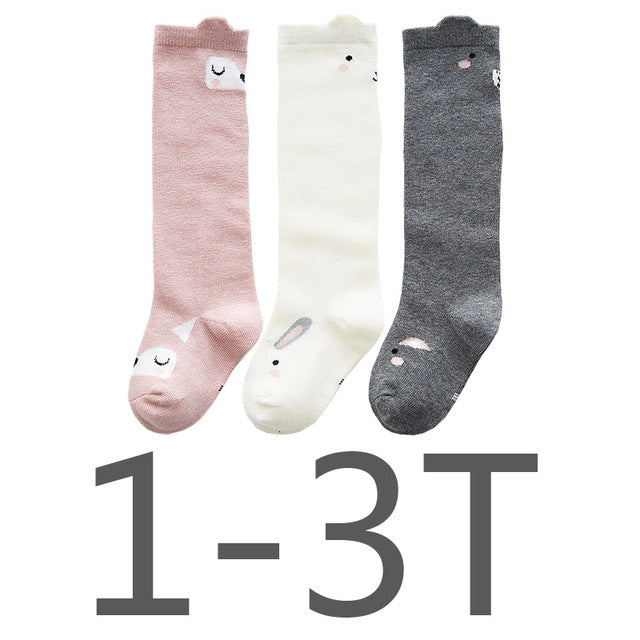 3Pcs/Lot Baby Socks Mesh Non-Slip for Girl Boy Cotton Infant Newborns Kids Socks for Fox&Cat Baby Toddler Clothes 0-3T