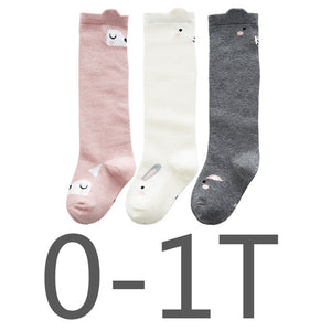 3Pcs/Lot Baby Socks Mesh Non-Slip for Girl Boy Cotton Infant Newborns Kids Socks for Fox&Cat Baby Toddler Clothes 0-3T