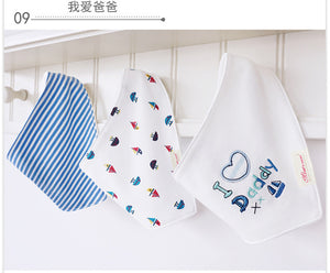 3pc/lot 100% cotton baby boys and girls bibs baby towel bandanas scarf children cravat infant towel