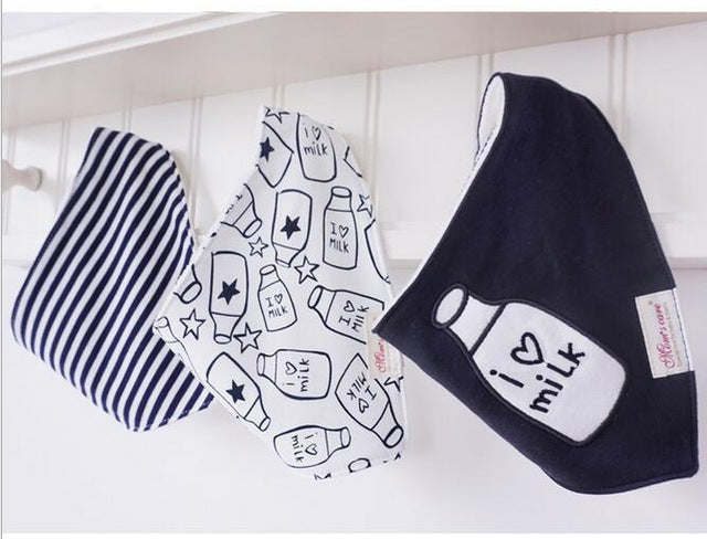 3pc/lot 100% cotton baby boys and girls bibs baby towel bandanas scarf children cravat infant towel