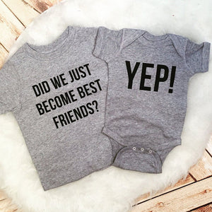 2017 Cute 1Newborn Baby Boy Romper Bodysuit Big Brother T-shirt Tops Outfits Family Set NEW