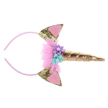 1PC Handmade Kids Party Gold Unicorn Headband Horn Gold Glittery Beautiful Headwear Hairband Hair Accessories Gold/Silver