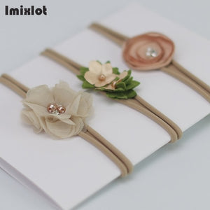 3pcs/set Mix Style Simulated-pearl Ribbon Lace Flower Headband Baby Girl Headbands Elastic Hairband Children Hair Accessories