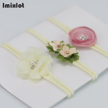 3pcs/set Mix Style Simulated-pearl Ribbon Lace Flower Headband Baby Girl Headbands Elastic Hairband Children Hair Accessories