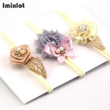 3pcs/set Mix Style Simulated-pearl Ribbon Lace Flower Headband Baby Girl Headbands Elastic Hairband Children Hair Accessories