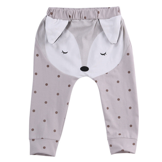Infantil Toddler Newborn Baby Boys Baby Girls Unisex Casual Bottom Harem Pants PP Pants Fox Trousers 0-24M