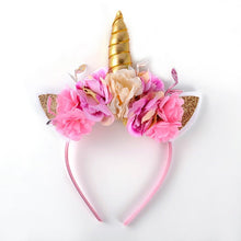 Unicorn  Horn Headband  Tie Back  Floral Crown Handmade Flower Headband  Photo Prop