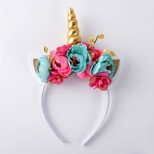 Unicorn  Horn Headband  Tie Back  Floral Crown Handmade Flower Headband  Photo Prop