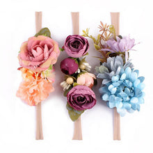 3 Pcs/Set Newborn Flower Headband Nylon Faux Flower Party Flowers Hair Bands Newborn Headwear Photography Props Hair Accessories