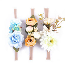 3 Pcs/Set Newborn Flower Headband Nylon Faux Flower Party Flowers Hair Bands Newborn Headwear Photography Props Hair Accessories
