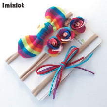 3pcs/set Mix Style Simulated-pearl Ribbon Lace Flower Headband Baby Girl Headbands Elastic Hairband Children Hair Accessories