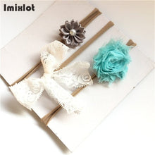 3pcs/set Mix Style Simulated-pearl Ribbon Lace Flower Headband Baby Girl Headbands Elastic Hairband Children Hair Accessories