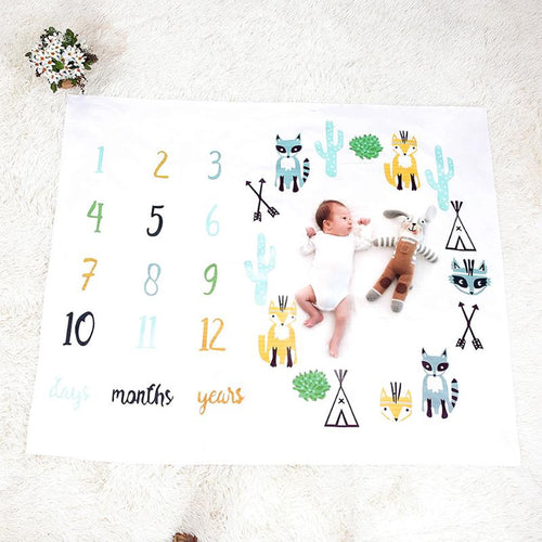 Baby Blanket Photo Newborns Swaddle Stroller Bedding Wrap Background Monthly Growth Number Photography Props Outfits