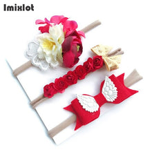 3pcs/set Mix Style Simulated-pearl Ribbon Lace Flower Headband Baby Girl Headbands Elastic Hairband Children Hair Accessories
