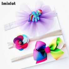3pcs/set Mix Style Simulated-pearl Ribbon Lace Flower Headband Baby Girl Headbands Elastic Hairband Children Hair Accessories