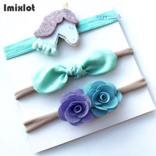 3pcs/set Mix Style Simulated-pearl Ribbon Lace Flower Headband Baby Girl Headbands Elastic Hairband Children Hair Accessories