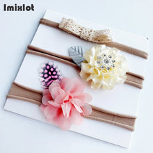 3pcs/set Mix Style Simulated-pearl Ribbon Lace Flower Headband Baby Girl Headbands Elastic Hairband Children Hair Accessories