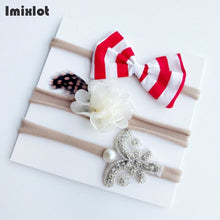 3pcs/set Mix Style Simulated-pearl Ribbon Lace Flower Headband Baby Girl Headbands Elastic Hairband Children Hair Accessories