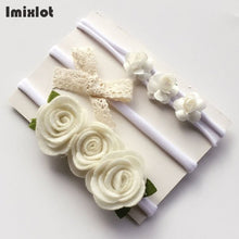 3pcs/set Mix Style Simulated-pearl Ribbon Lace Flower Headband Baby Girl Headbands Elastic Hairband Children Hair Accessories