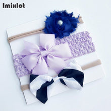 3pcs/set Mix Style Simulated-pearl Ribbon Lace Flower Headband Baby Girl Headbands Elastic Hairband Children Hair Accessories