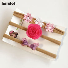 3pcs/set Mix Style Simulated-pearl Ribbon Lace Flower Headband Baby Girl Headbands Elastic Hairband Children Hair Accessories