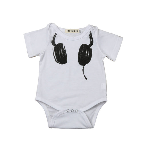 2017 Newborn Infant Baby Boys Headset Print Romper Jumpsuit Kids Boy Girl One-Pieces Costume Outfits Summer Clothes