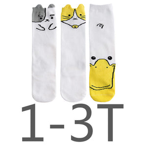 3Pcs/Lot Baby Socks Mesh Non-Slip for Girl Boy Cotton Infant Newborns Kids Socks for Fox&Cat Baby Toddler Clothes 0-3T