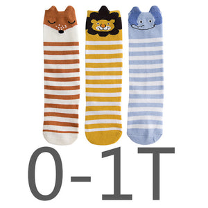 3Pcs/Lot Baby Socks Mesh Non-Slip for Girl Boy Cotton Infant Newborns Kids Socks for Fox&Cat Baby Toddler Clothes 0-3T
