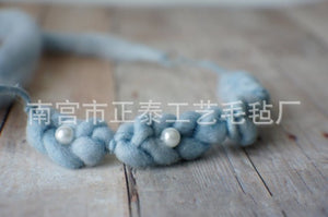 Wool Pearl Headband children Tieback Eco Newborn Headband Flower Headband Newborn Props Baby Prop