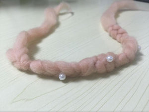 Wool Pearl Headband children Tieback Eco Newborn Headband Flower Headband Newborn Props Baby Prop