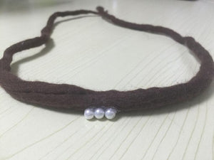 Wool Pearl Headband children Tieback Eco Newborn Headband Flower Headband Newborn Props Baby Prop