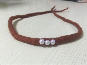 Wool Pearl Headband children Tieback Eco Newborn Headband Flower Headband Newborn Props Baby Prop