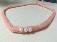 Wool Pearl Headband children Tieback Eco Newborn Headband Flower Headband Newborn Props Baby Prop