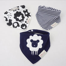 3pc/lot 100% cotton baby boys and girls bibs baby towel bandanas scarf children cravat infant towel