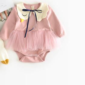 Autumn Explosion Female Baby romper Baby Swan, Conjoined Clothing, 0-6-12 Months Clothing Baby Girl Clothes