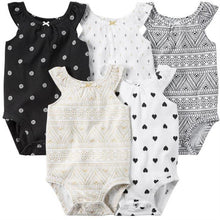 CHUYA Summer Bodysuits 5 Pieces/Lot Baby Girl Clothes Short Sleeve Cotton Printed Bodysuits Baby Jumpsuit Baby Boy Clothes V55