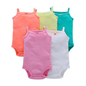 CHUYA Summer Bodysuits 5 Pieces/Lot Baby Girl Clothes Short Sleeve Cotton Printed Bodysuits Baby Jumpsuit Baby Boy Clothes V55