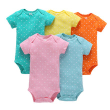 CHUYA Summer Bodysuits 5 Pieces/Lot Baby Girl Clothes Short Sleeve Cotton Printed Bodysuits Baby Jumpsuit Baby Boy Clothes V55