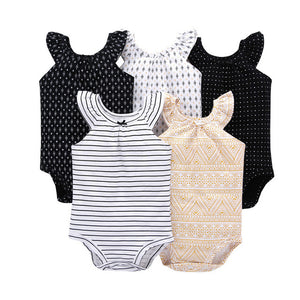 CHUYA Summer Bodysuits 5 Pieces/Lot Baby Girl Clothes Short Sleeve Cotton Printed Bodysuits Baby Jumpsuit Baby Boy Clothes V55