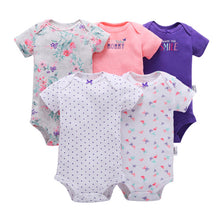 CHUYA Summer Bodysuits 5 Pieces/Lot Baby Girl Clothes Short Sleeve Cotton Printed Bodysuits Baby Jumpsuit Baby Boy Clothes V55