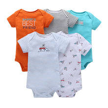 CHUYA Summer Bodysuits 5 Pieces/Lot Baby Girl Clothes Short Sleeve Cotton Printed Bodysuits Baby Jumpsuit Baby Boy Clothes V55
