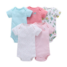 CHUYA Summer Bodysuits 5 Pieces/Lot Baby Girl Clothes Short Sleeve Cotton Printed Bodysuits Baby Jumpsuit Baby Boy Clothes V55