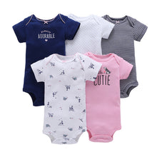CHUYA Summer Bodysuits 5 Pieces/Lot Baby Girl Clothes Short Sleeve Cotton Printed Bodysuits Baby Jumpsuit Baby Boy Clothes V55