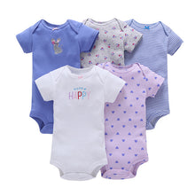 CHUYA Summer Bodysuits 5 Pieces/Lot Baby Girl Clothes Short Sleeve Cotton Printed Bodysuits Baby Jumpsuit Baby Boy Clothes V55