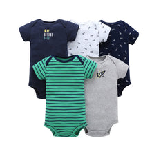 CHUYA Summer Bodysuits 5 Pieces/Lot Baby Girl Clothes Short Sleeve Cotton Printed Bodysuits Baby Jumpsuit Baby Boy Clothes V55